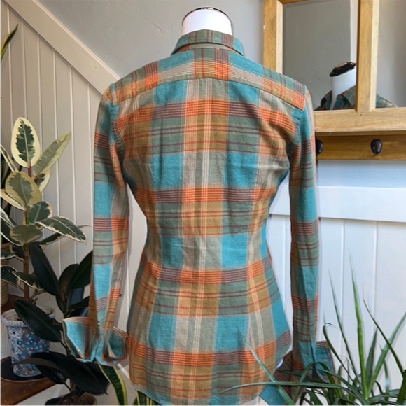 Ralph Lauren Gordon Plaid Ruffle Front Blouse - Picture 4 of 16